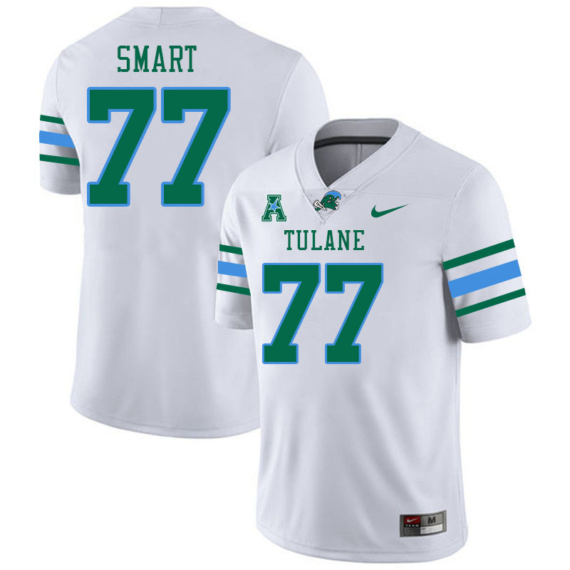 Tulane Green Wave #77 Tanzel Smart College Football Jerseys Stitched Sale-White